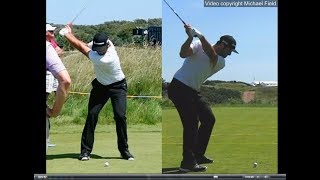 Jon Rahm golf swing  Long Iron faceon amp downtheline July 2017 [upl. by Dempster]