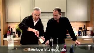 aerolatte  milk frother makes three layer caffè latte macchiato [upl. by Ahsikahs]