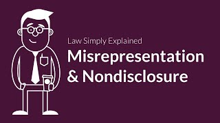 Misrepresentation and Nondisclosure  Contracts  Defenses amp Excuses [upl. by Ahterahs]