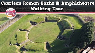 CAERLEON ROMAN BATHS amp AMPHITHEATRE WALES  Walking Tour  Pinned on Places [upl. by Aniluap]