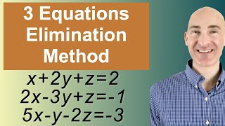 Solving Systems of 3 Equations Elimination [upl. by Sanoj]