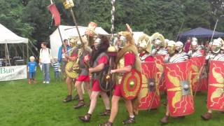 Roman Reenactment at the Amphitheatre in Caerleon Marching In [upl. by Macswan]