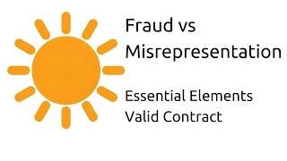 Fraud vs Misrepresentation  Other Essential Elements of a Valid Contract  CA CPT  CS amp CMA [upl. by Sukhum116]